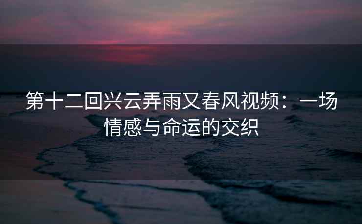 第十二回兴云弄雨又春风视频：一场情感与命运的交织